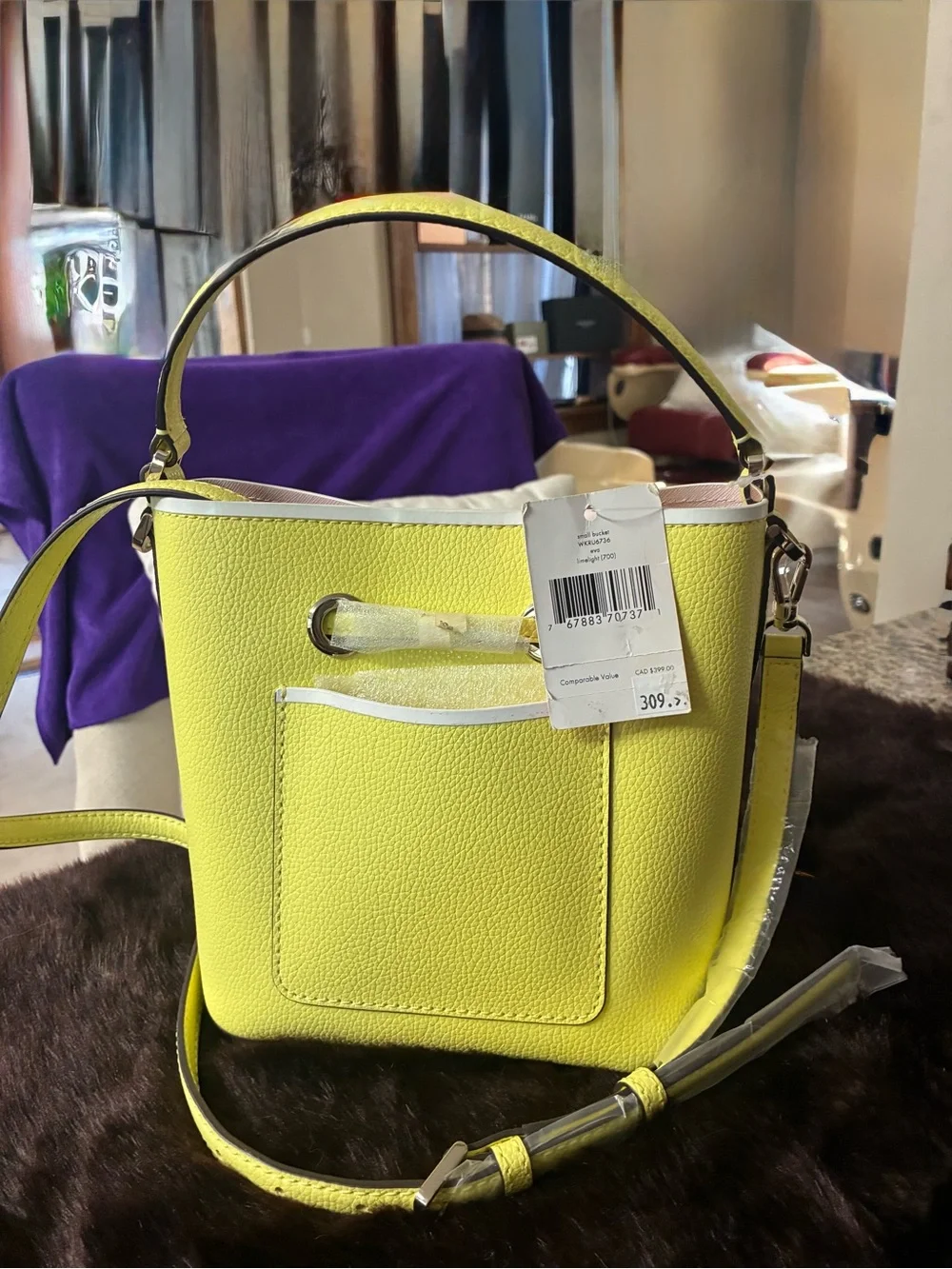 kate spade Bright Yellow Leather Bucket Shoulder Bag
